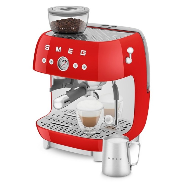 Smeg EGF03RDEU Manual espresso machine Incl. grinder Red