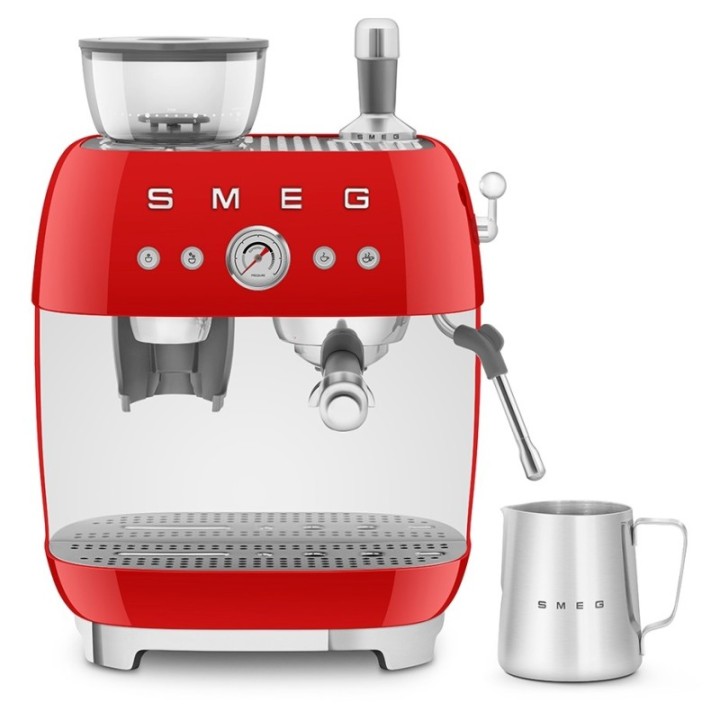Smeg EGF03RDEU Manual espresso machine Incl. grinder Red