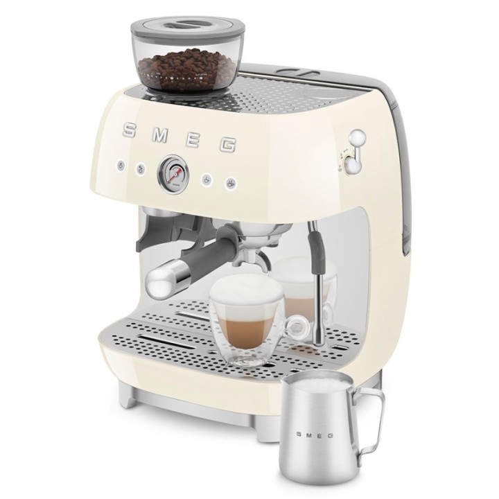 Smeg EGF03CREU Manual espresso machine Incl. grinder Cream