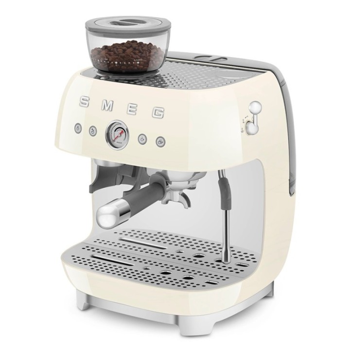 Smeg EGF03CREU Manual espresso machine Incl. grinder Cream