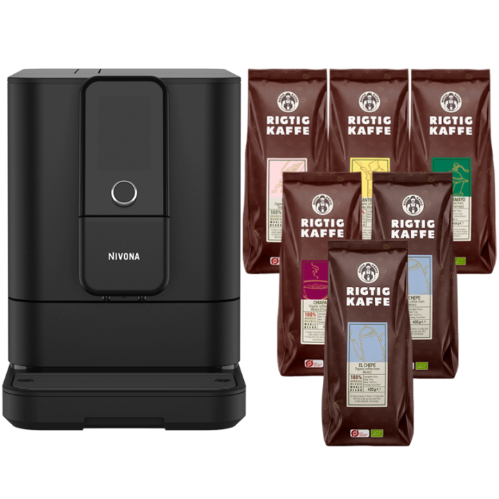Nivona NIVO 8101 Black Incl. 6x400g Rigtig Kaffe Organic