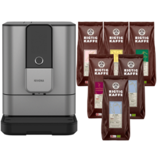 Nivona NIVO 8103 Titanium Espresso Machine Incl. 6x400g Rigtig Kaffe Organic