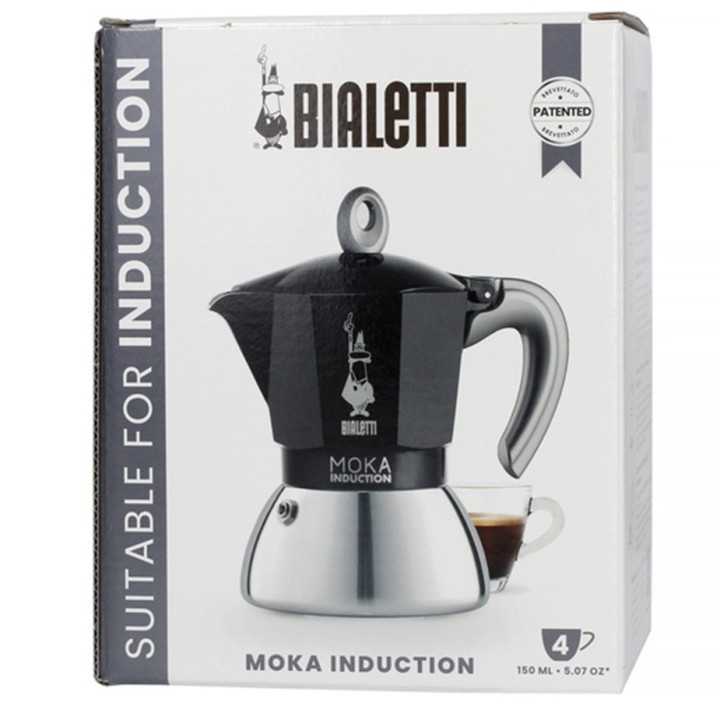 Bialetti Moka Induction 4 Kop. Espressokande Sort Bialetti Moka Induction 4 Kop. Espressokande Sort