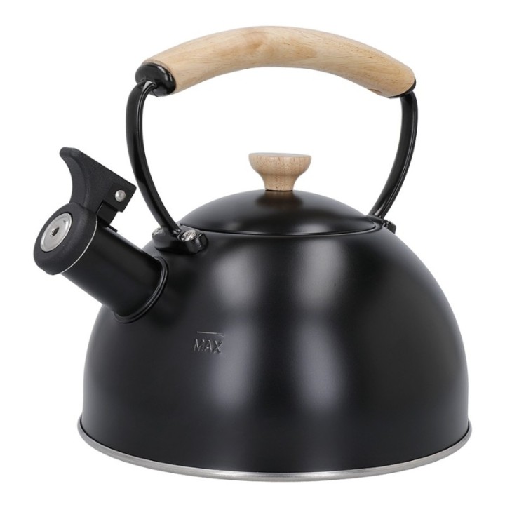 La Cafetière 1.6 L Black Kettle with Wood