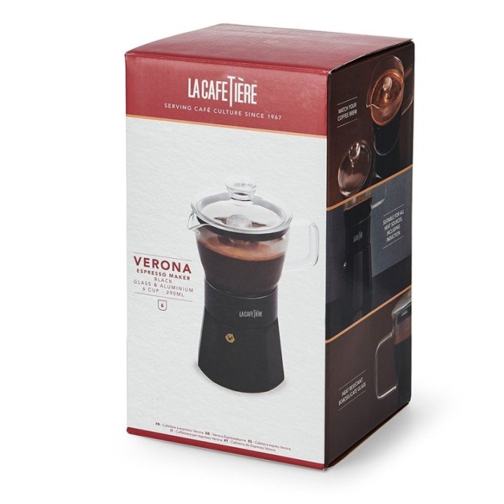 La Cafetière Verona 6-Cup Espresso Pot Black