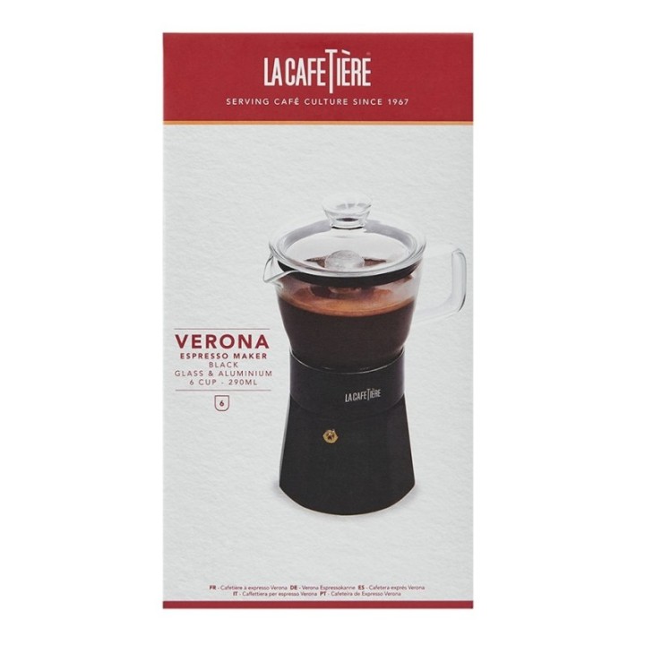 La Cafetière Verona 6-Cup Espresso Pot Black