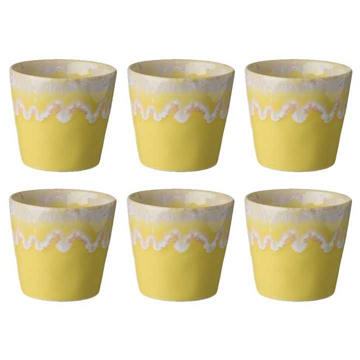 Costa Nova Gres Espressokopper 6 stk 0,10L Gul Costa Nova Gres Espressokopper 6 stk 0,10L Gul