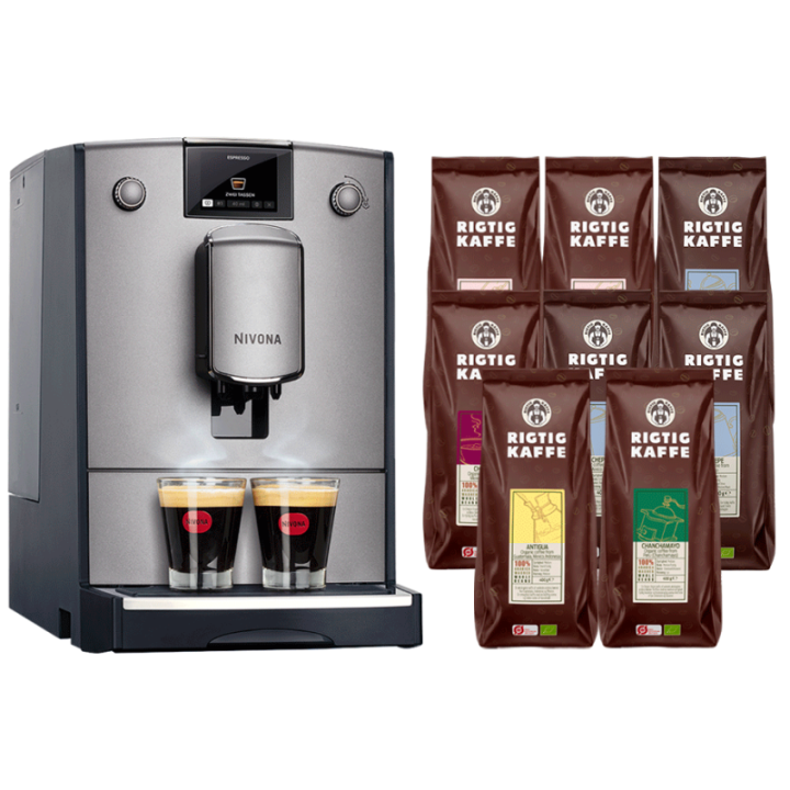Nivona NICR 695 Titan Espresso Machine Incl. 8x400g Rigtig Kaffe Organic