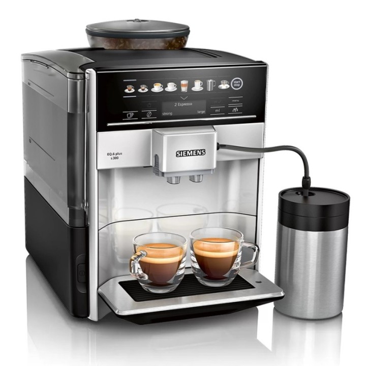 Siemens TE653M11RW EQ6 s300 Espresso Machine Incl. 6x400g Rigtig Kaffe Organic