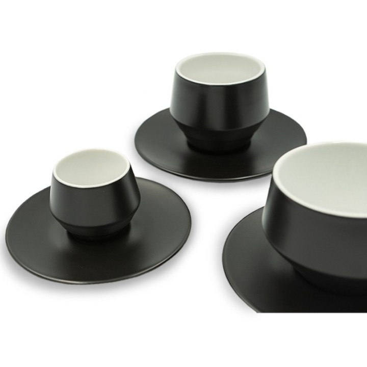 Club House Maniko Latte with saucer Matte Black 30 cl 4 pcs