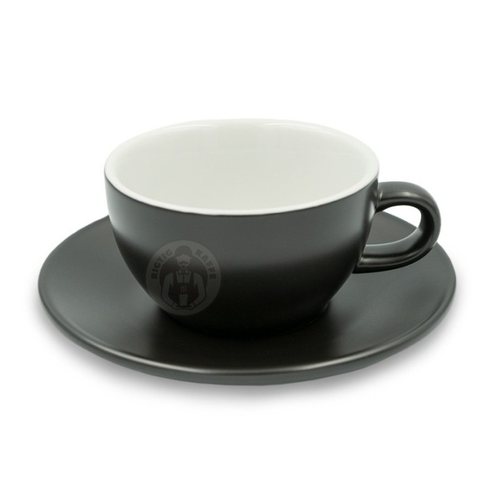 Club House Tulipano Cappuccino with saucer Matte Black 26 cl 1 pc