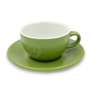 Club House Tulipano Cappuccino with saucer Matte Green 26 cl 1 pc