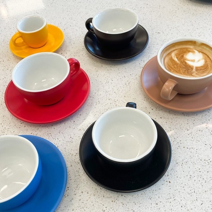 Club House Tulipano Cappuccino with Saucer Matte Blue 26 cl 1 pc