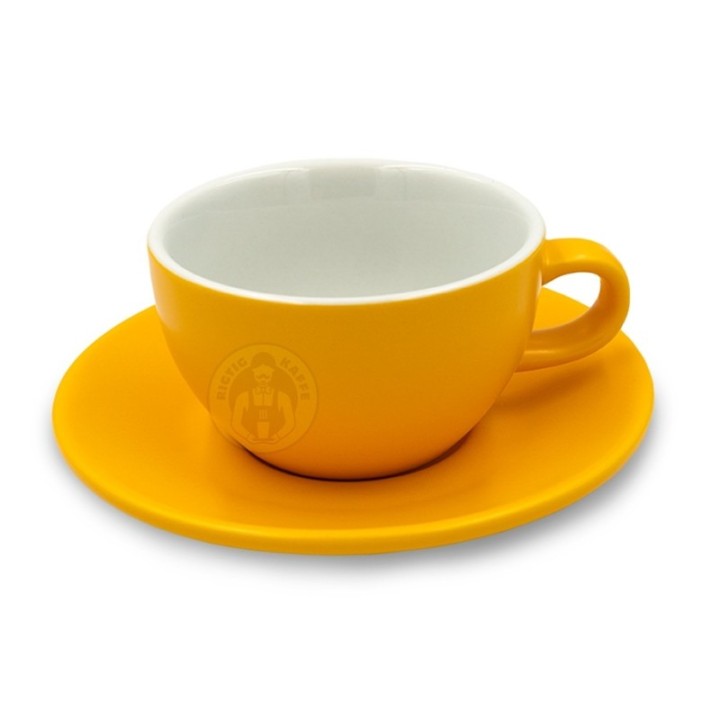 Club House Tulipano Cappuccino with saucer Matte Yellow 26 cl 1 pc