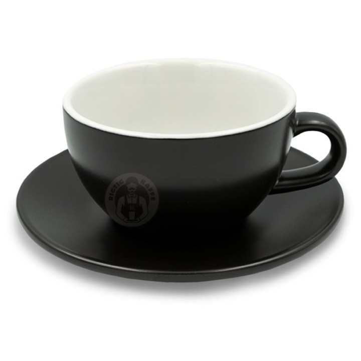 Club House Tulipano Latte with saucer Matte Black 30 cl 1 pc