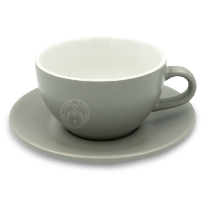 Club House Tulipano Latte with saucer Matte gray 30 cl 1 pc