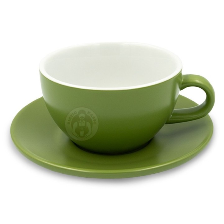 Club House Tulipano Latte with saucer Matte Green 30 cl 1 pc