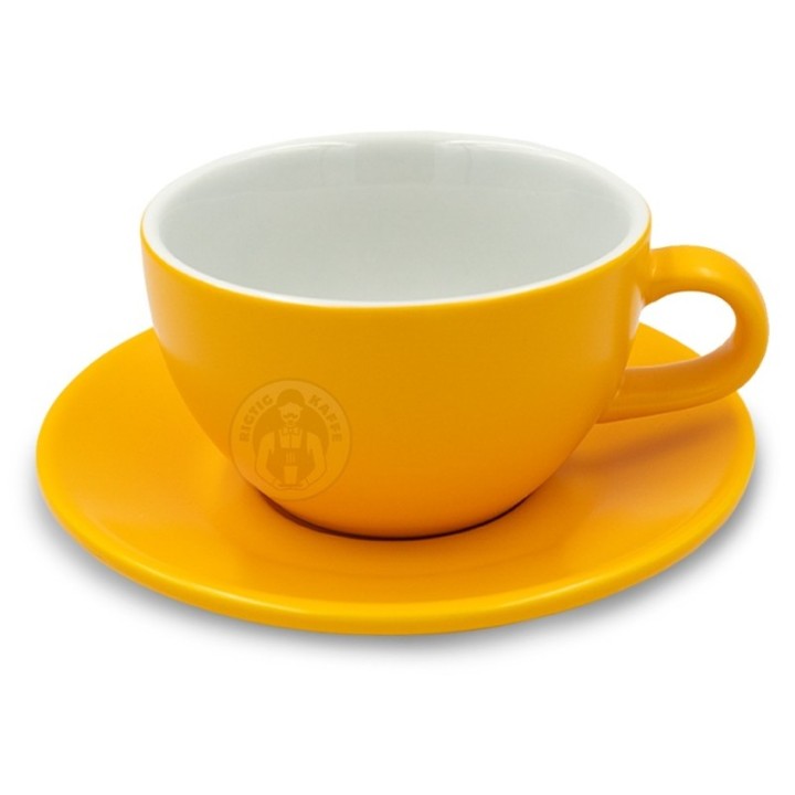 Club House Tulipano Latte with saucer Matte Yellow 30 cl 1 pc