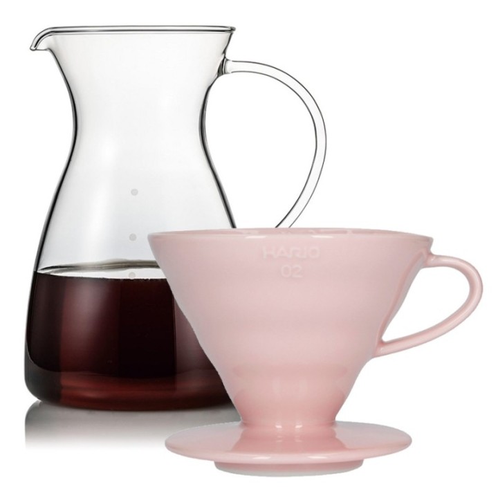 Hario Filterbryg Sæt Inkl. V60-02 Keramik Dripper 2 Kop & Glaskande 0,4 L