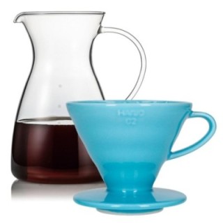 Hario Filterbryg Sæt Inkl. V60-02 Keramik Dripper 2 Kop & Glaskande 0,4 L