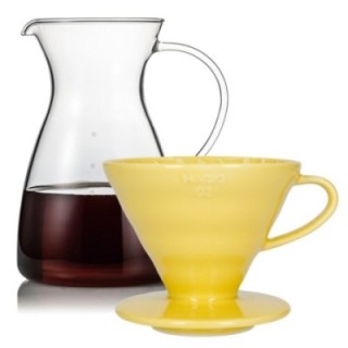 Hario Filterbryg Sæt Inkl. V60-02 Keramik Dripper 2 Kop & Glaskande 0,4 L