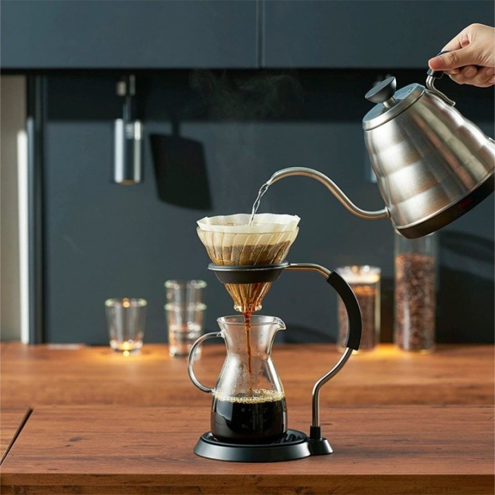 Hario Filterbryg Sæt Inkl. V60-02 Keramik Dripper 2 Kop, Glaskande 0,4 L & Kedel