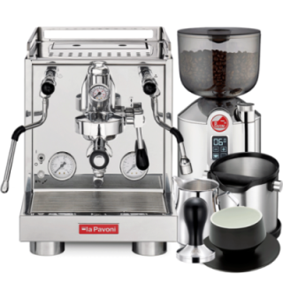 La Pavoni New Cellini Evolution LPSCVS01NO Inkl. La Pavoni Prosumer Espressokværn, Baristaudstyr & Kopper