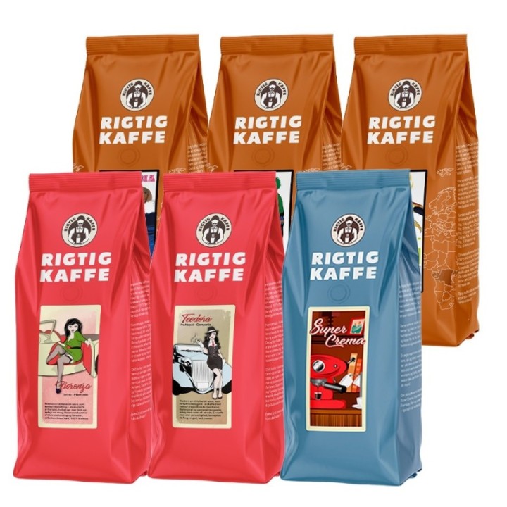 Rigtig Kaffe Mixpakke 2,7kg Hele kaffebønner