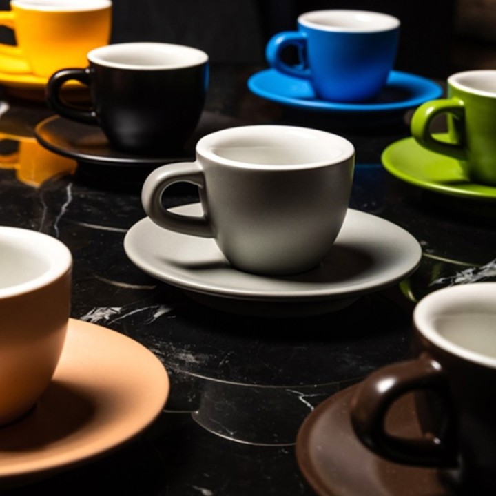 Club House Tulipano Espresso m. Underkop Mat Sort 7 cl 6 Stk