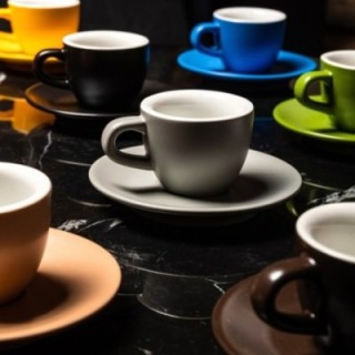 Club House Tulipano Espresso m. Underkop Mat Grå 7 cl 6 Stk