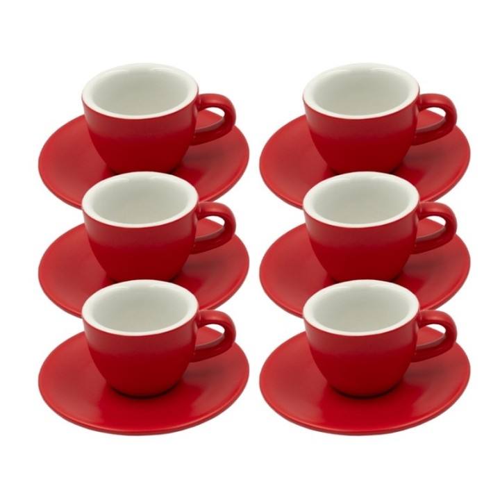 Club House Tulipano Espresso m. Underkop Mat Rød 7 cl 6 Stk