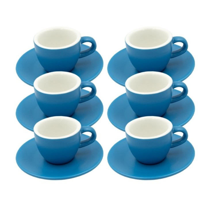 Club House Tulipano Espresso m. Underkop Mat Blå 7 cl 6 Stk