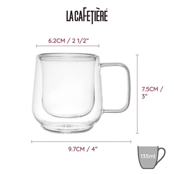 La Cafetière Dobbeltvægget Espressoglas 10 cl 2 Stk