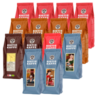 Rigtig Kaffe Mixpakke 6,3kg Hele kaffebønner