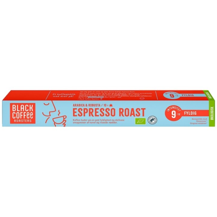 Black Coffee Roasters Espresso Roast Kaffekapsler Øko 10 stk