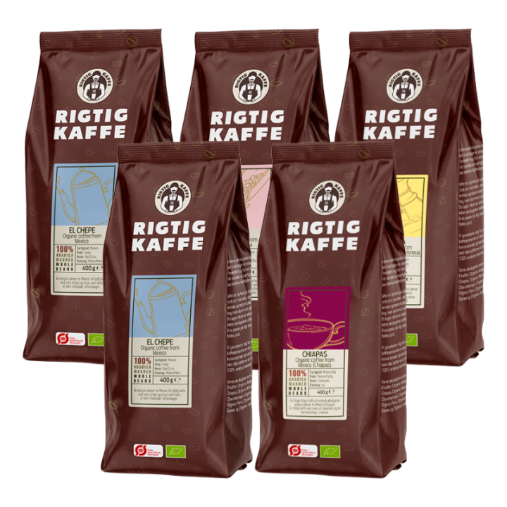 Rigtig Kaffe Mixpakke 2kg Hele kaffebønner