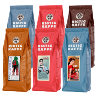 Rigtig Kaffe Mixpakke 2,7kg Hele kaffebønner