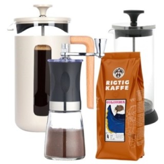 La Cafetière Pisa 8 Kop Stempelkande Inkl. Kværn, Mælkeskummer & Kaffe