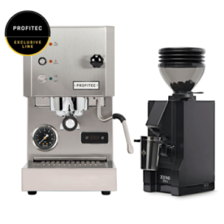 Profitec GO Brushed Espresso Machine – Exclusive Line incl. Eureka Mignon Zero 55s Matte Black Espresso Grinder