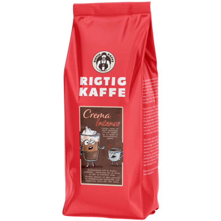Rigtig Kaffe Crema Intenso 1000g Hele kaffebønner