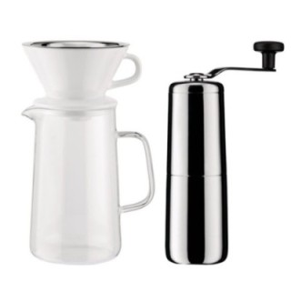 Alessi Slow coffee sæt med Kaffekværn og Pour Over