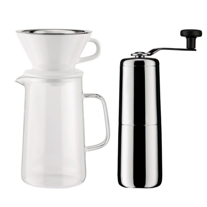 Alessi Slow coffee sæt med Kaffekværn og Pour Over