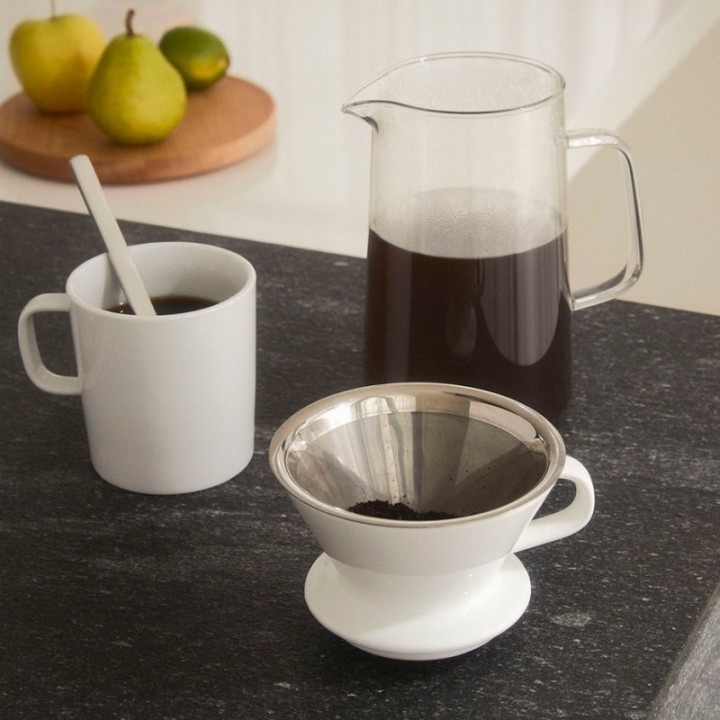 Alessi Slow coffee sæt med Kaffekværn og Pour Over