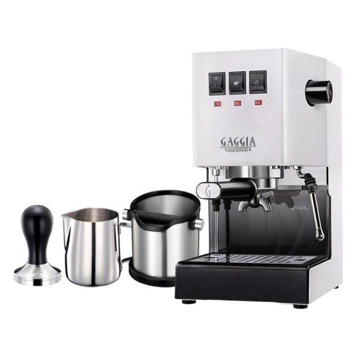 Gaggia Classic E24 Hvid Espressomaskine Inkl. Baristaudstyr