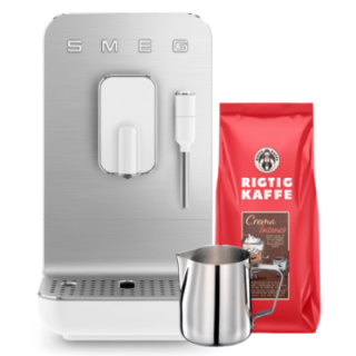 Smeg BCC12WHMEU Hvid Inkl. Mælkekande & Crema Intenso 1kg kaffebønner