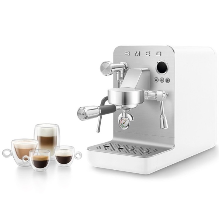Smeg EMC02WHMEU Minipro Semiautomatisk Espressomaskine Hvid