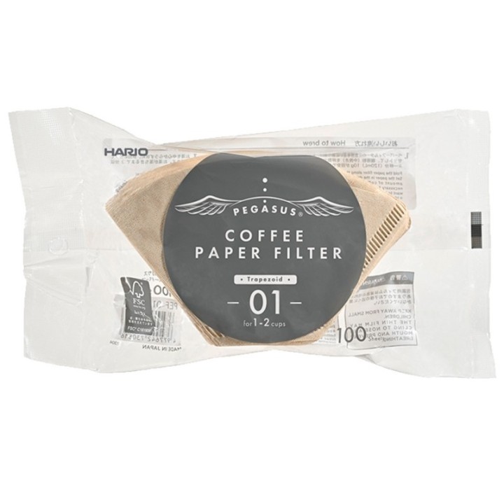 Hario Pegasus Papir Filtre 01 Brun 100 Stk