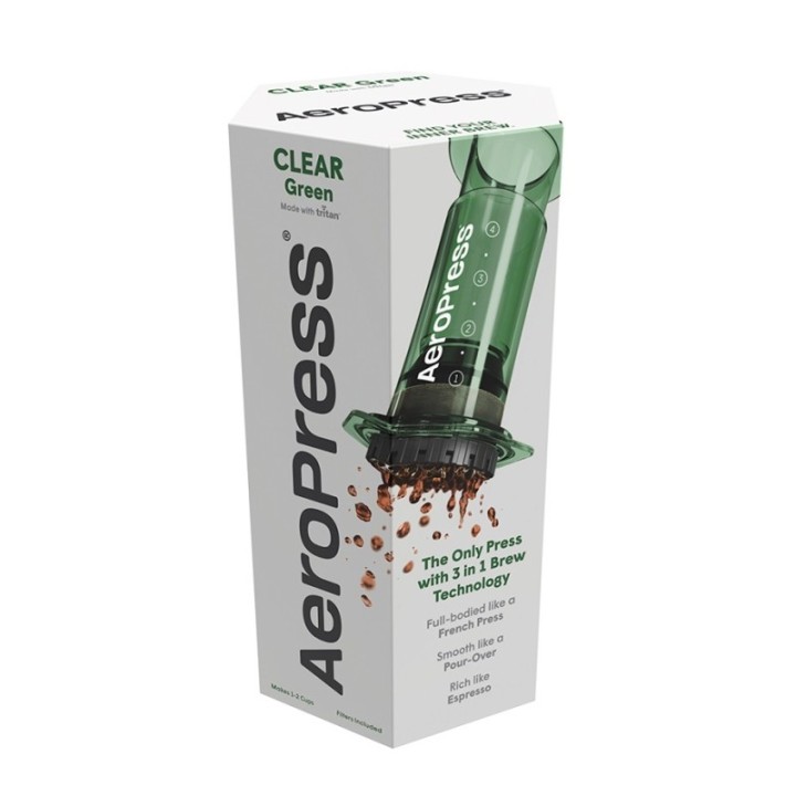AeroPress Clear Grøn Rejsebrygger