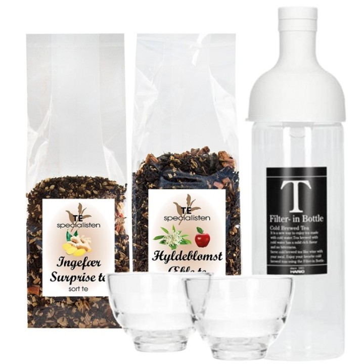 Hario Filter-In Istebrygger Grå Inkl. Ingefær Surprise & Hyldeblomst Æble Te 100g