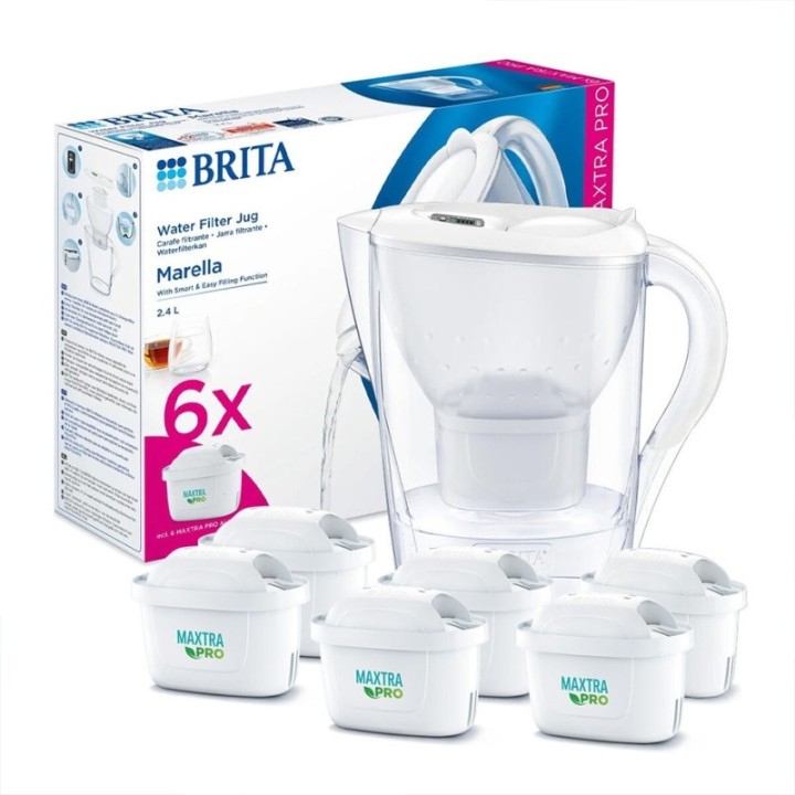 BRITA Marella 2,4L Hvid Inkl. 6 stk Maxtra Pro Filter